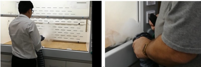 工作面和左右面板大煙霧測試